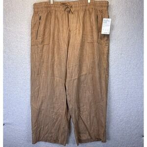 Athleta‎ NWT Cabo Linen Textured Wide Leg Pants Womens Size 24 Relaxed Fit
